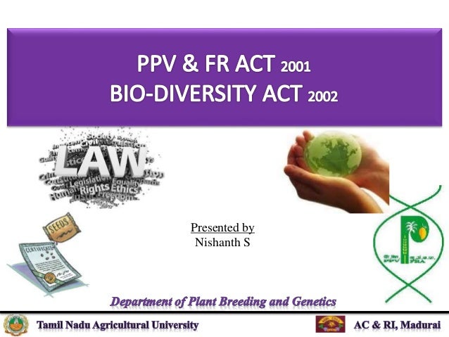 Ppv Fr Act And Biodiversity Act