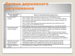 Органи державного
регулювання
 