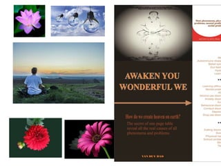 Awaken You Wonderful We - When do we realize the Effects of stress on mind, body, world.