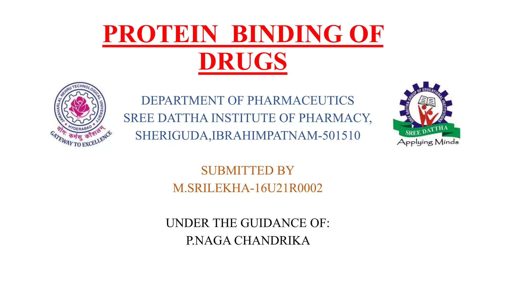 protein binding of drugs | PPTX