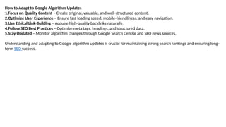 Google Algorithm Updates and Their Impact on SEO | PPTX