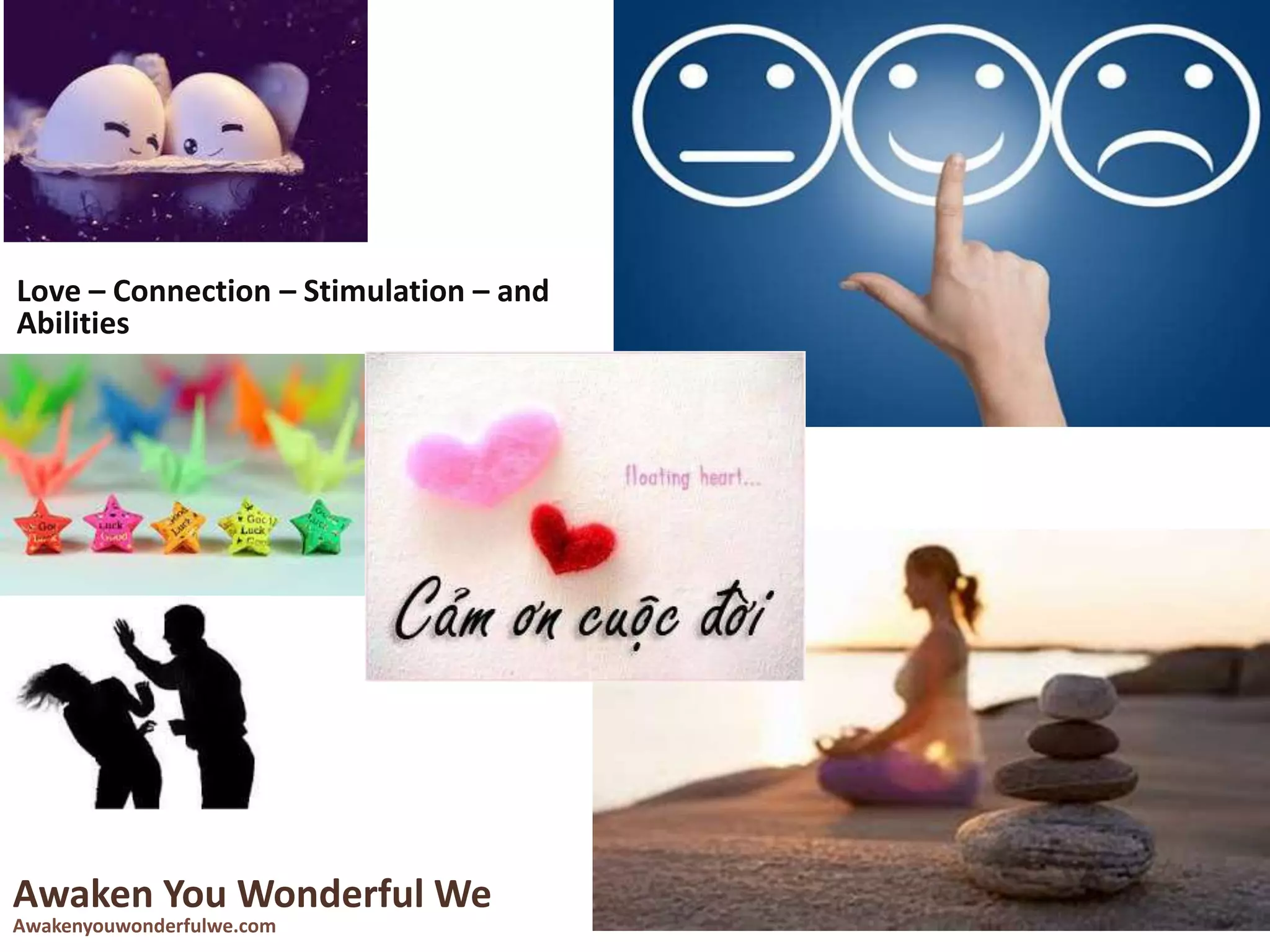 Awaken You Wonderful We
Awakenyouwonderfulwe.com
Love – Connection – Stimulation – and
Abilities
 