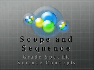Scope and Sequence Grade Specific Science Concepts 