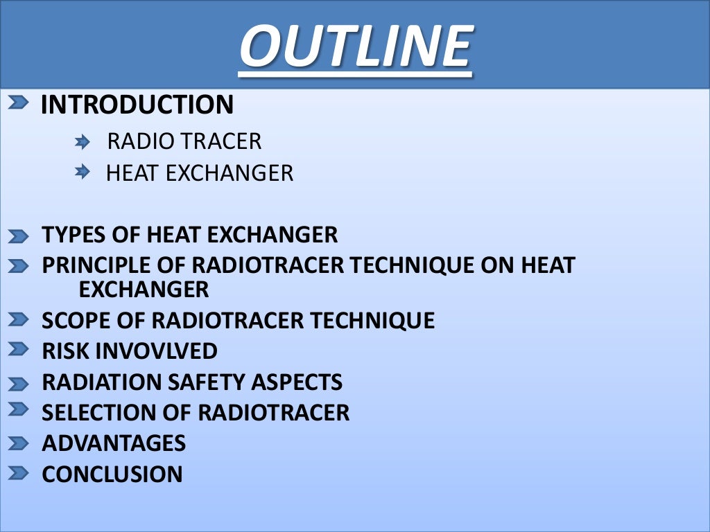 RADIOACTIVE TRACER TECHNIQUE ON HEAT EXCHANGER