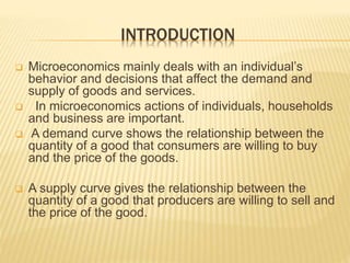 introduction to demand. microeconomics while... Role of microeconomics in pricing a product | PPTX