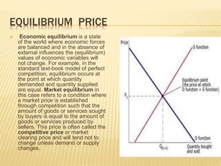 Equilibrium Economics Example Role of microeconomics in pricing a product | PPTX