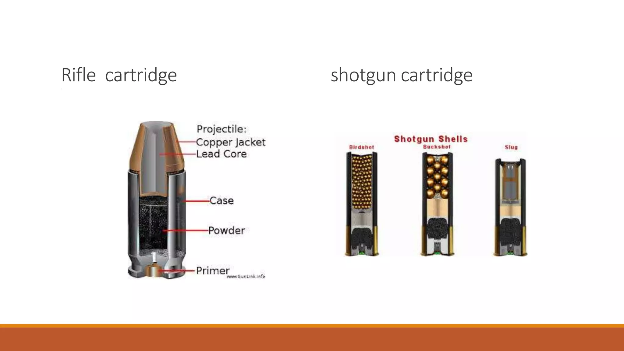 Rifle cartridge shotgun cartridge
 