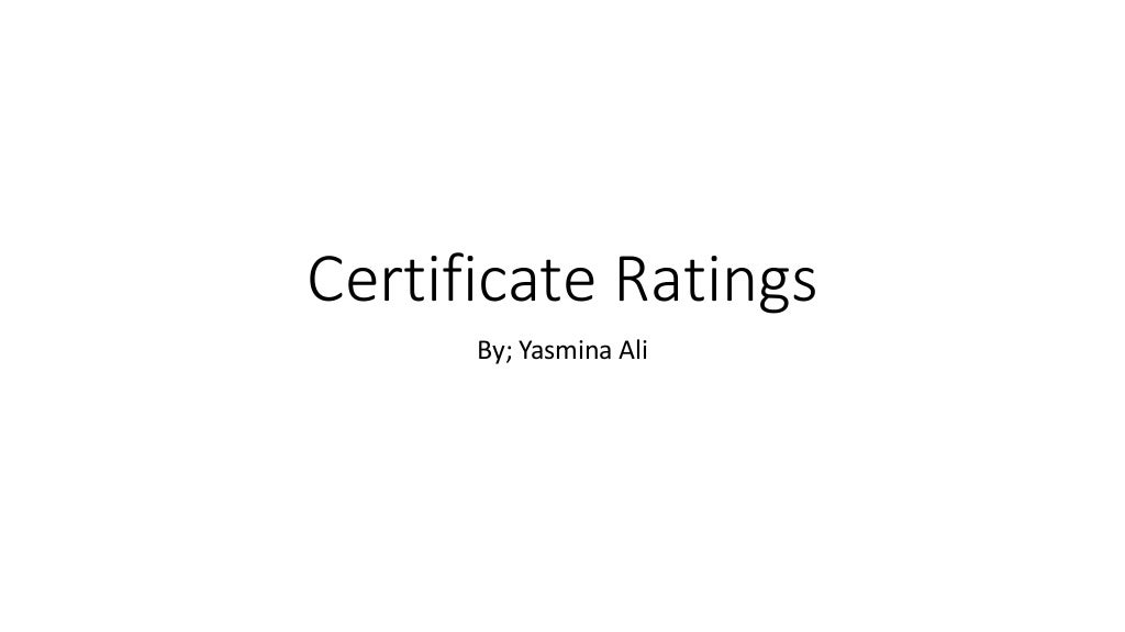certificate ratings