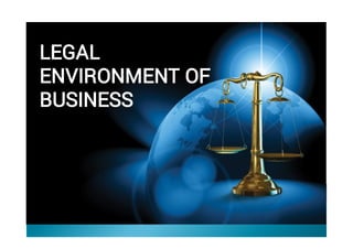 LEGAL
ENVIRONMENT OF
BUSINESS
 