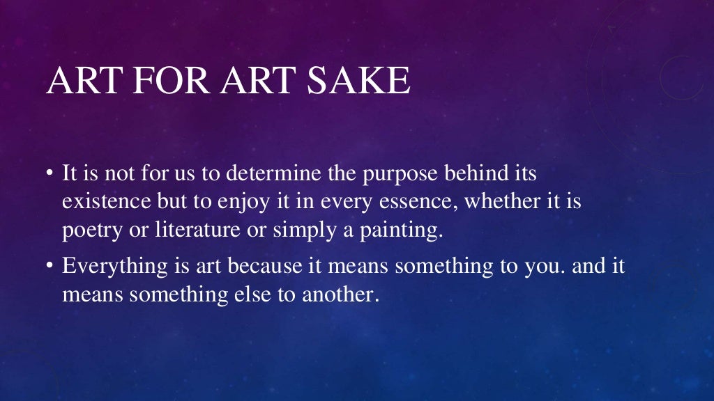 art for art sake and life sake
