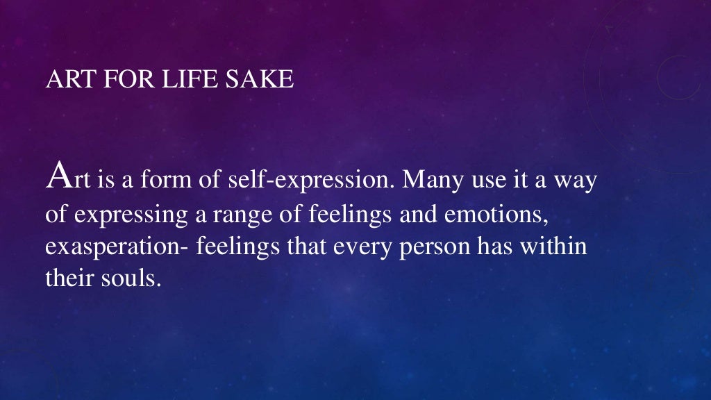 art for art sake and life sake