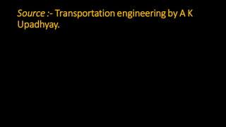 Source :- Transportation engineering by A K
Upadhyay.
 