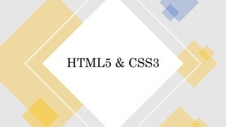 HTML5 & CSS3
 