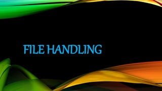 File Handling | PPT