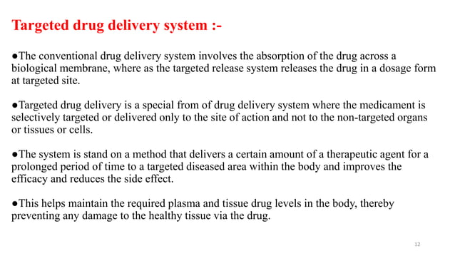 Modified release drug products, Targeted Drug Delivery Systems and ...