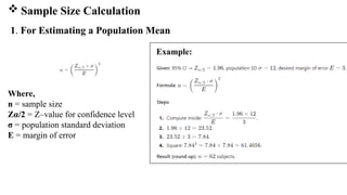 Research methodology and biostatistics - Sample size | PPTX