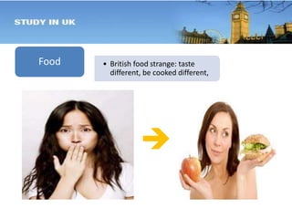 Food • British food strange: taste 
different, be cooked different, 
 
 