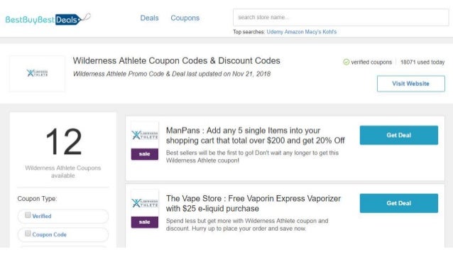 Wilderness Athlete Coupons Off 55 Black Friday 2018