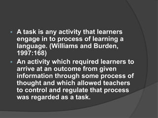 What is the difference between Task And Exercise | PPT
