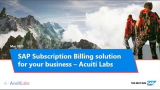 SAP Subscription Billing solution for your business - Acuiti Labs