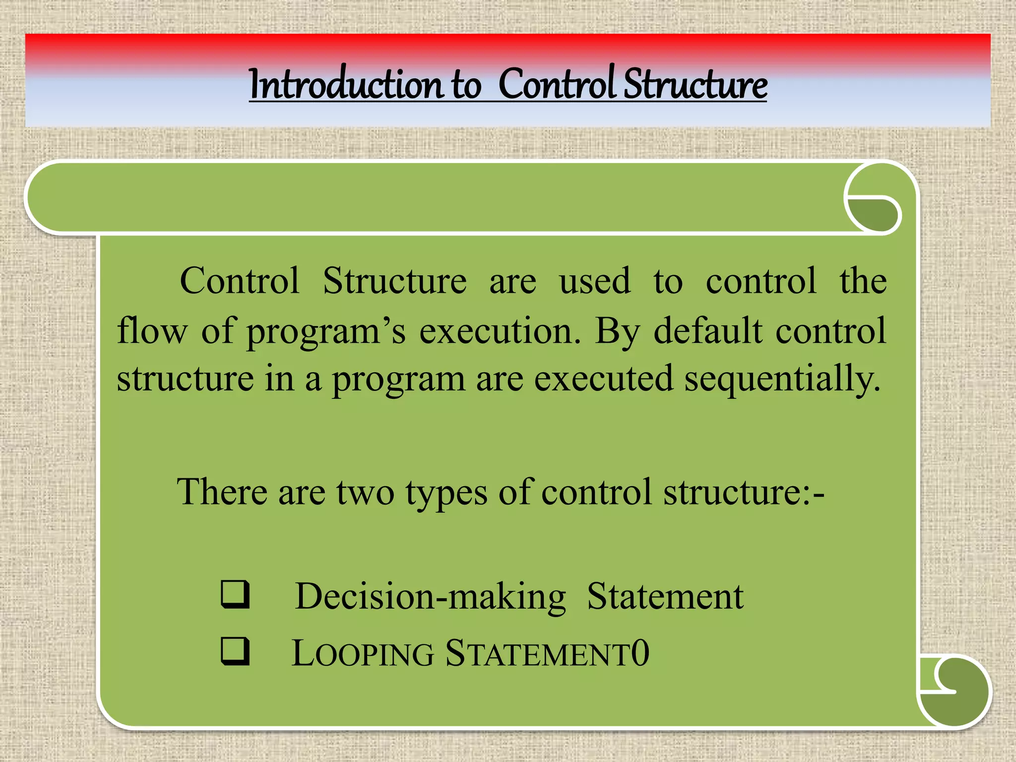 CONTROL STRUCTURE IN VB | PPTX | Programming Languages | Computing