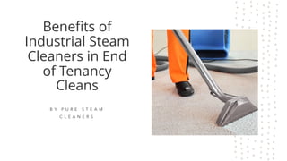 Benefits of
Industrial Steam
Cleaners in End
of Tenancy
Cleans
B Y P U R E S T E A M
C L E A N E R S
 