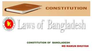 CONSTITUTION OF BANGLADESH
MD MAMUN BHUIYAN
 