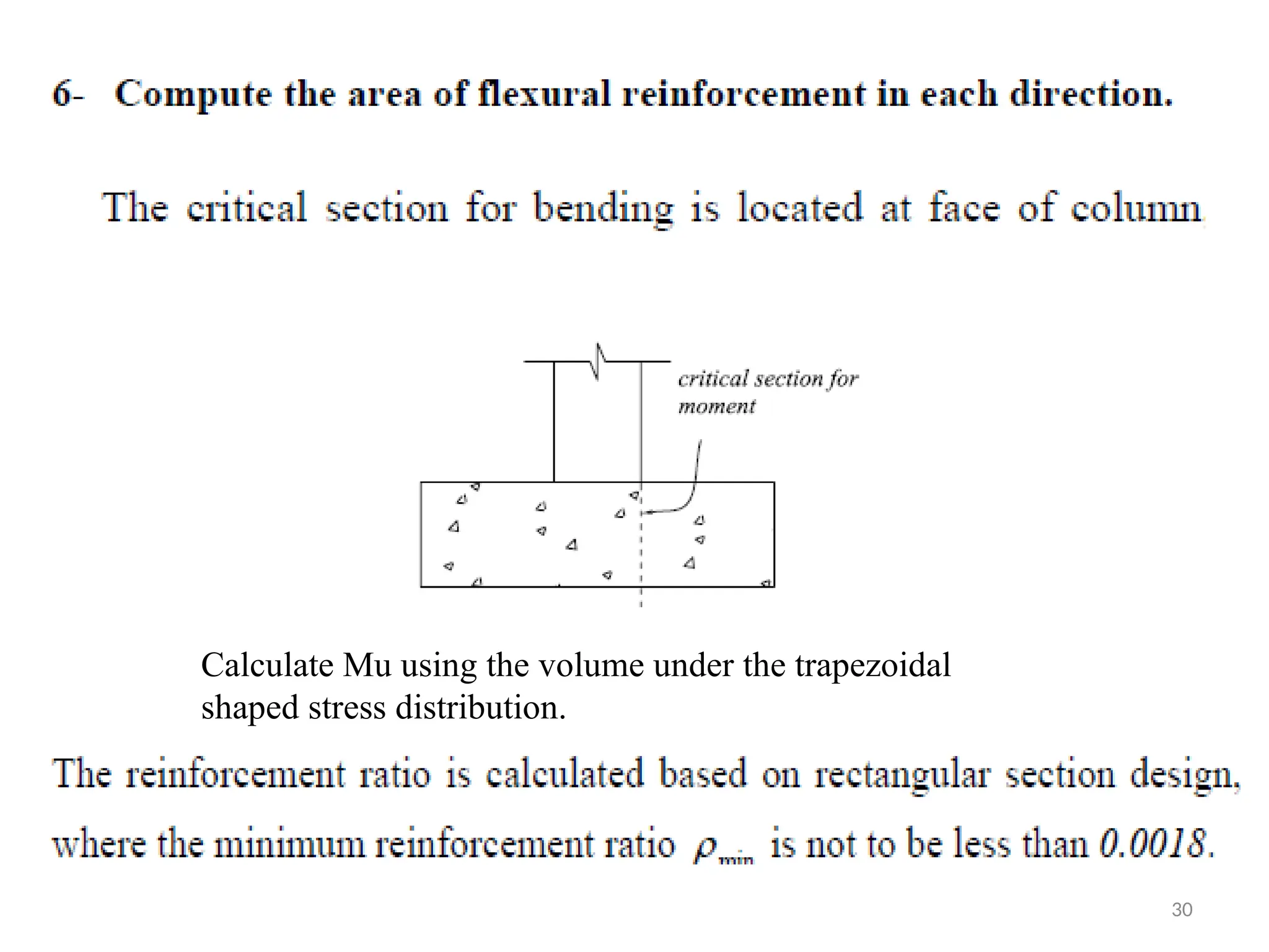 30
Calculate Mu using the volume under the trapezoidal
shaped stress distribution.
 