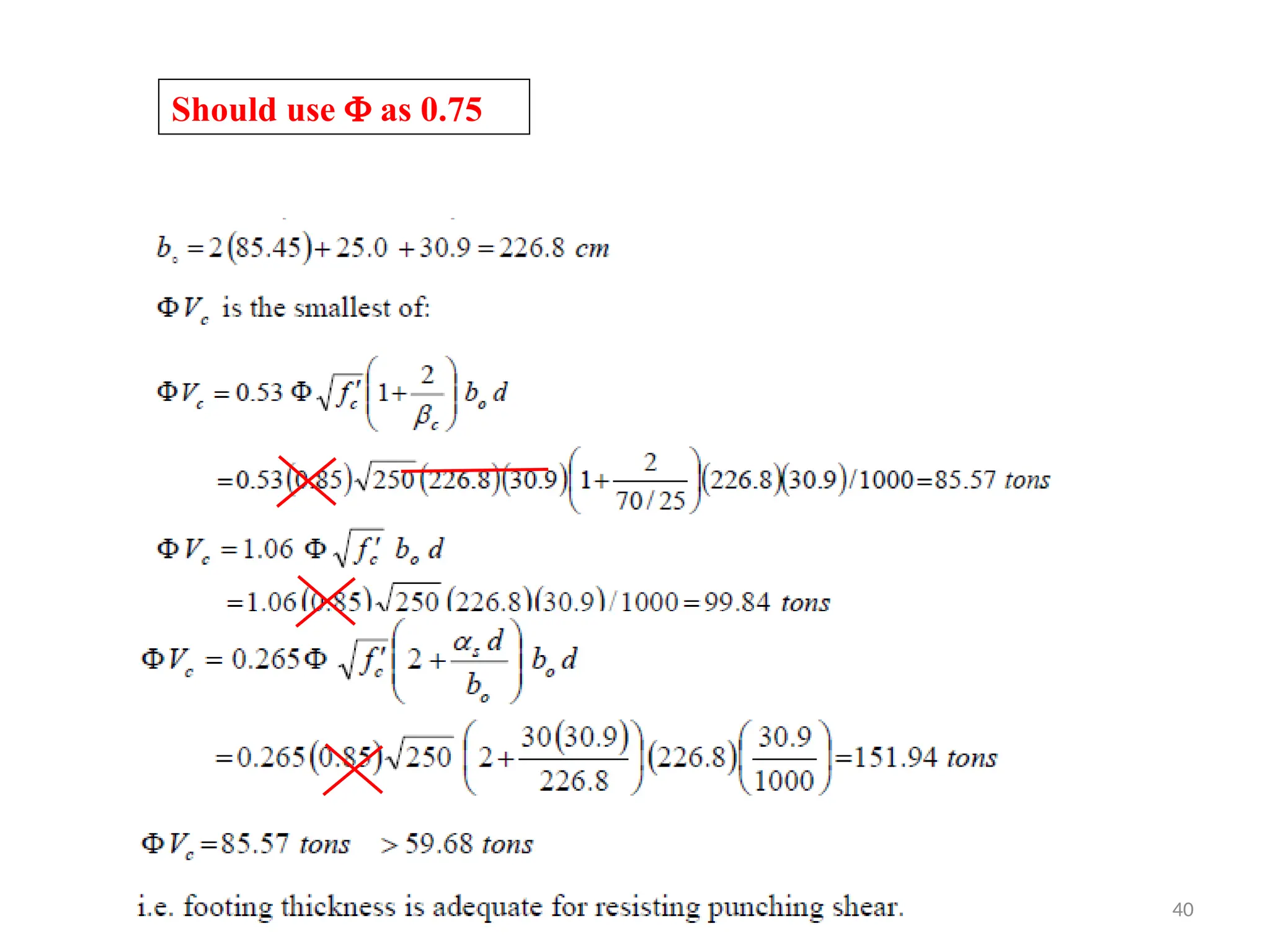 40
Should use F as 0.75
 