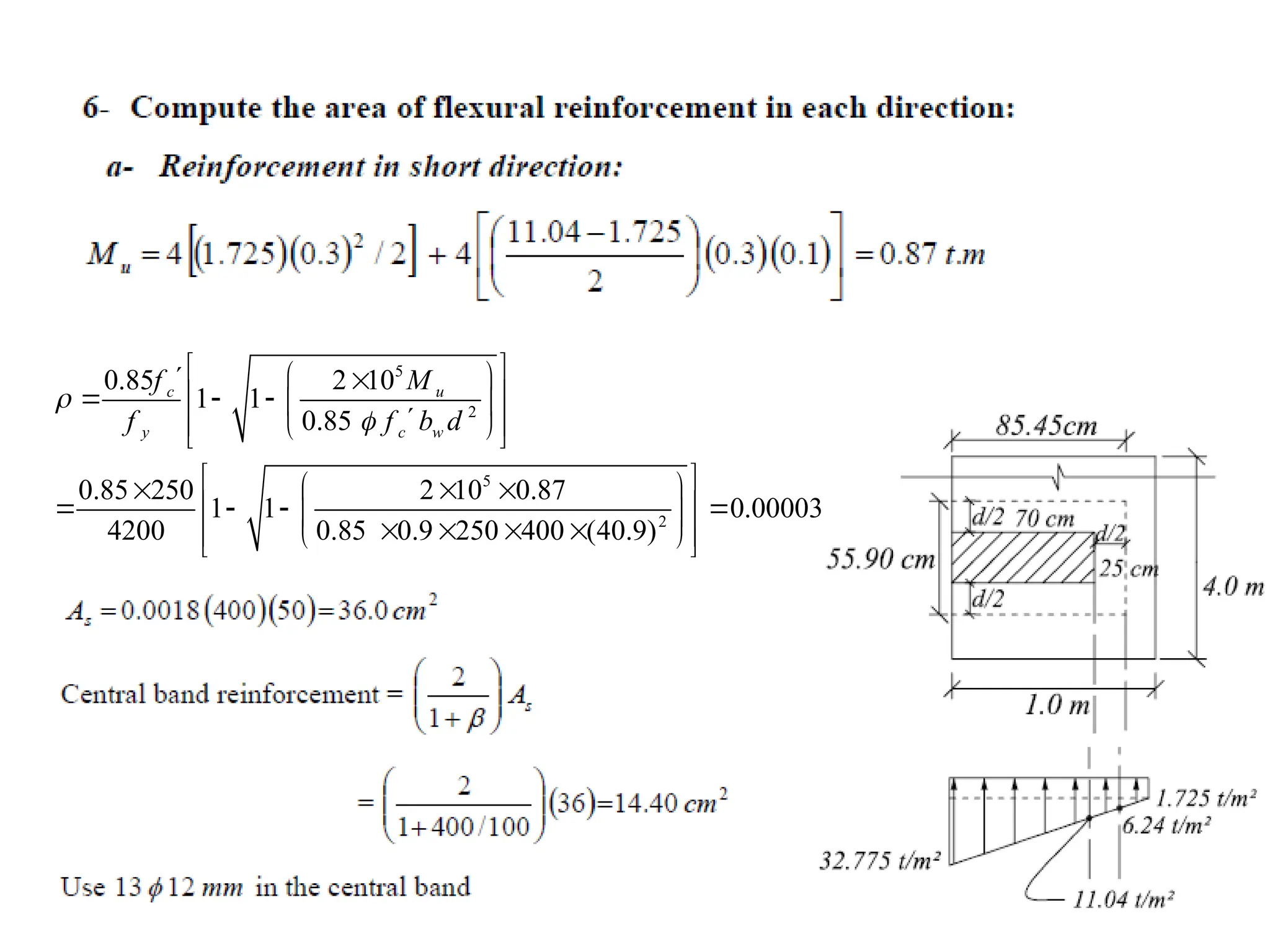 5
2
5
2
0.85 2 10
1 1
0.85
0.85 250 2 10 0.87
1 1 0.00003
4200 0.85 0.9 250 400 (40.9)
c u
y c w
f M
f f b d


 
 
 
 
    

 
 
 
 
 
  
 
   
 
   
 
 
 
 
