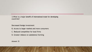 theory of international trade , INTERNATIONAL ECONOMICS | PPTX