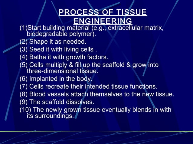 TISSUE ENGINEERING | PPT | Biological Sciences | Science