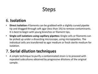 isolation of micro algae from fresh water | PPTX
