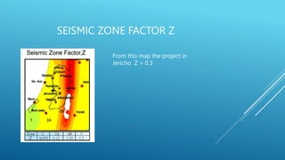 SEISMIC ZONE FACTOR Z
From this map the project in
Jericho Z = 0.3
 