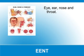 EENT Eye, ear, nose and throat. 