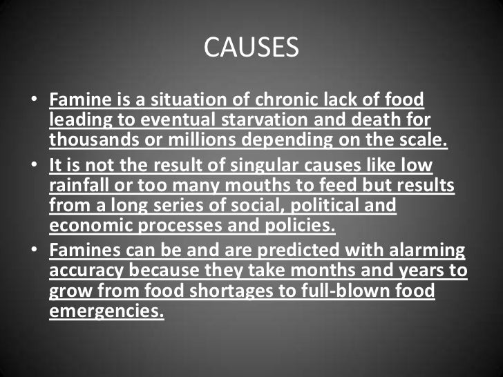 cause effect essay about famine