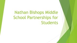 Nathan Bishops Middle
School Partnerships for
Students
 