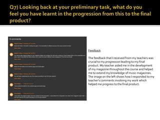 The hand-drawn design for my double page spread was fairly simple, but aided me in the way I structured my
final product. For example, I made clear that I intended to use three columns in my interview, which appealed
to my target audience as it looked professional and tidy.The image was situated on the right hand side of the
page and the pull quote was at the top of the image, which allowed the audience to associate the image with
the pull quote. In general, my double page spread was highly influenced by my hand-drawn design and I learnt
of the different conventions that I can utilize in order for the magazine to appeal to my target audience. For
example, in my final product I included drop caps, which is a conventional way of presenting an interview in an
elegant matter.This shows how I have developed and progressed from my final product.
 