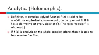 Holomorph Complex Numbers and Functions. Complex Differentiation | PDF
