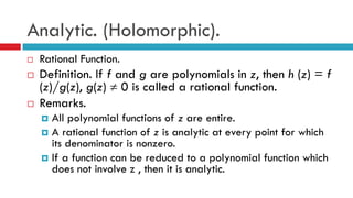 Holomorph Complex Numbers and Functions. Complex Differentiation | PDF
