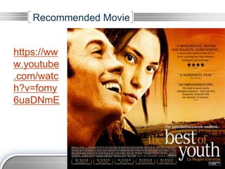 LOGO
Recommended Movie
https://ww
w.youtube
.com/watc
h?v=fomy
6uaDNmE
 