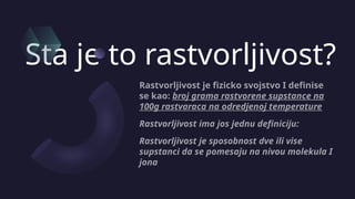 Prezentacija rastvori za 7 razred (definicije,formule,objasnjenja) | PPTX