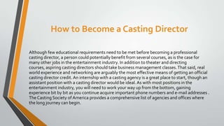 How to Become a Casting Director | PPT