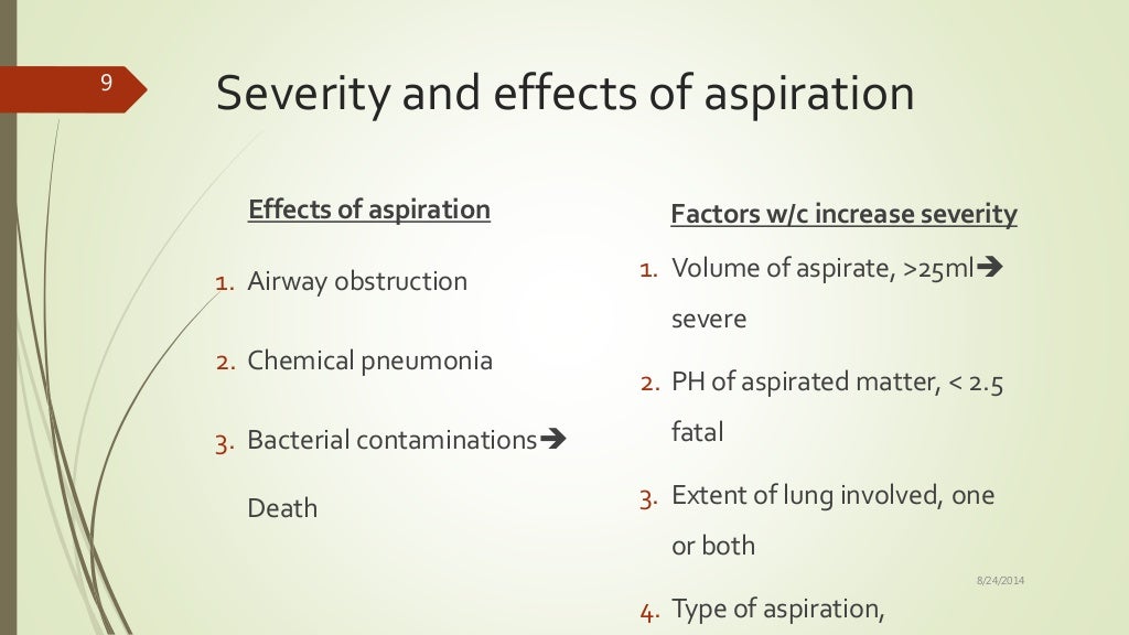 REGURGITATION AND ASPIRATION DURING ANESTHESIA