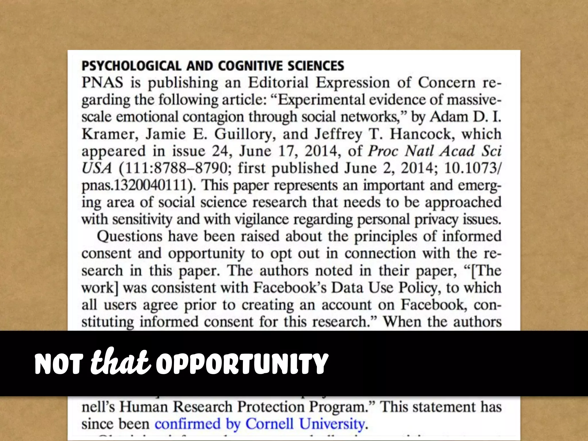 not that opportunity
 