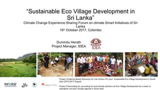 Sustainable Eco Village Development in Sri Lanka | PPT