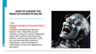 Artificial Intelligence Courses Online In Delhi By Jeetech Academy | PPTX