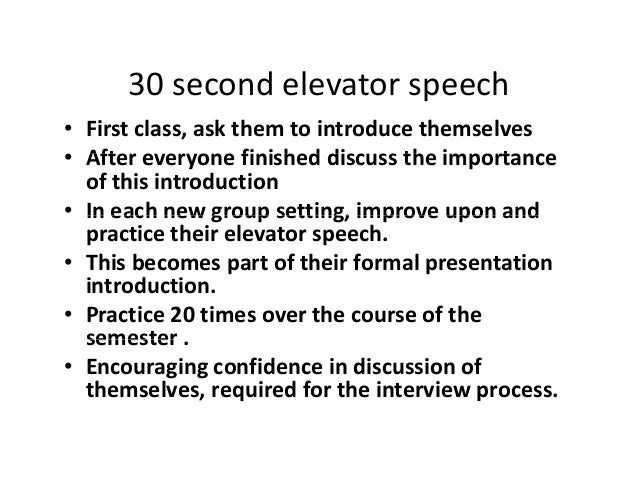 30 sec elevator pitch examples
