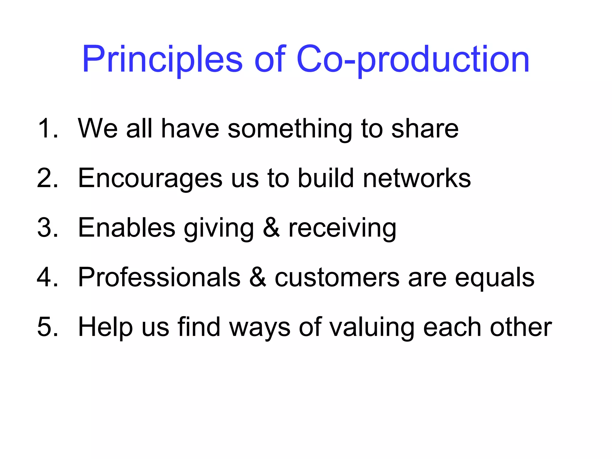 What its not
• Consultation
• Membership of groups or committees
• Service user involvement
 