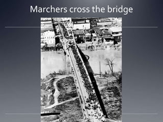 Marchers cross the bridge

 